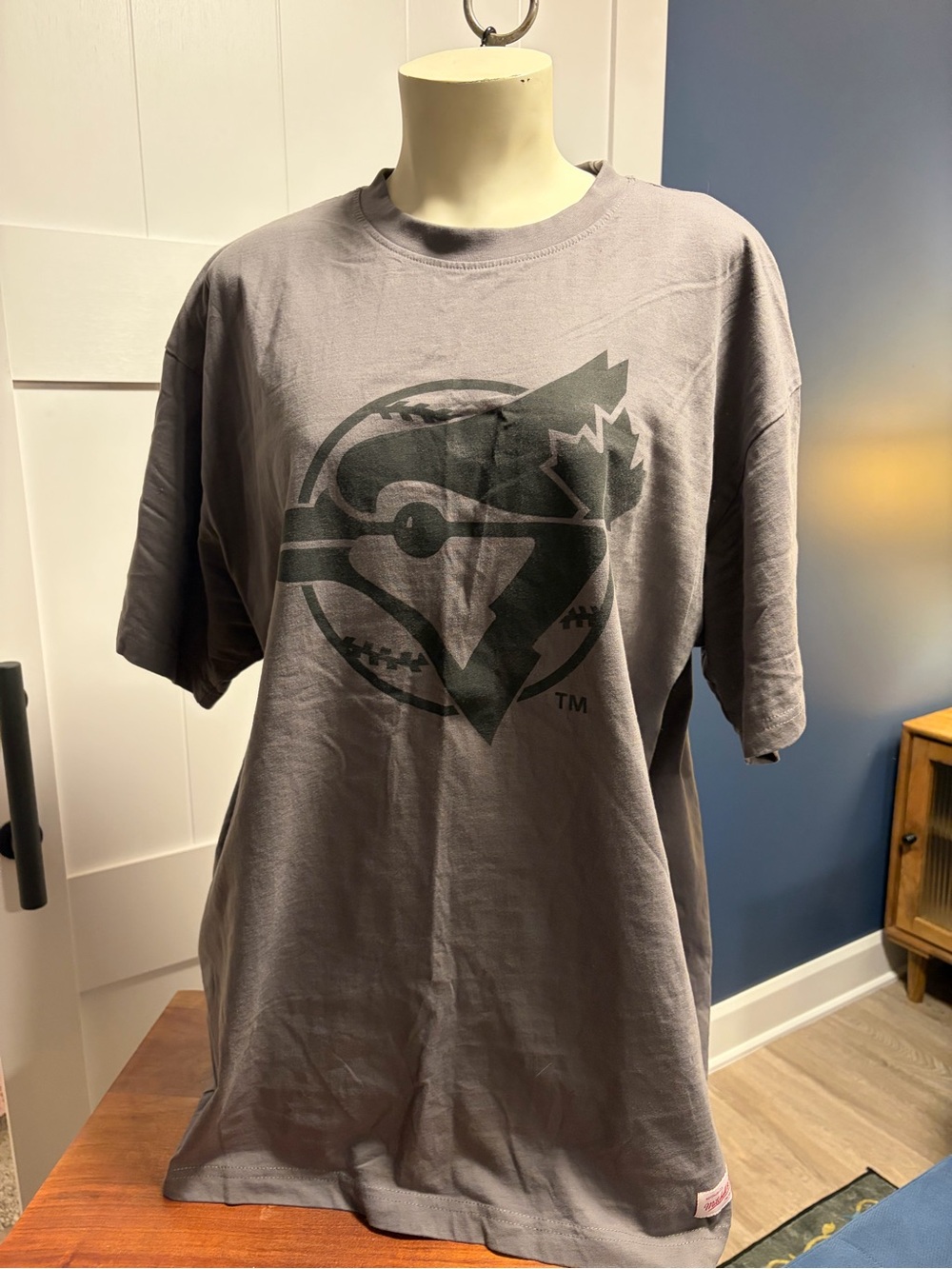 Mitchell & Ness Toronto Blue Jays Graphic Tee Oversized Charcoal Grey MLB Shirt